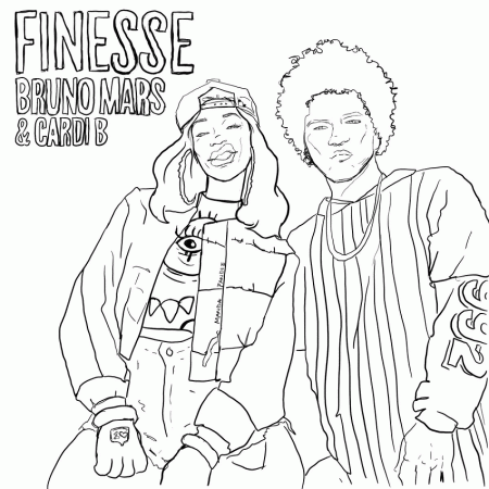 Cardi B and Bruno Mars Coloring Page - Free Printable Coloring Pages for  Kids