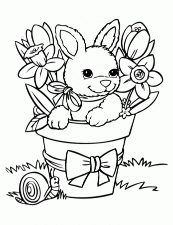 Cute Bunny Printable Coloring Pages - Coloring