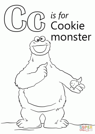 Letter C is for Cookie Monster coloring page | Free Printable ...