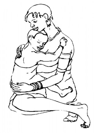 Coloring Page mother and child - free printable coloring pages - Img 10991