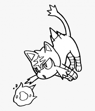 Top Litten Coloring Pages - Pokemon Litten Coloring Page, HD Png Download -  kindpng
