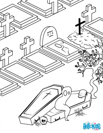 Cemetery spooks coloring pages - Hellokids.com