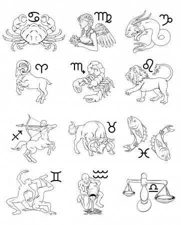 Zodiac signs astrology horoscope - Myths & legends Adult Coloring Pages