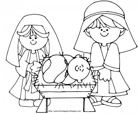 A Manger Coloring Page - Coloring Pages For All Ages
