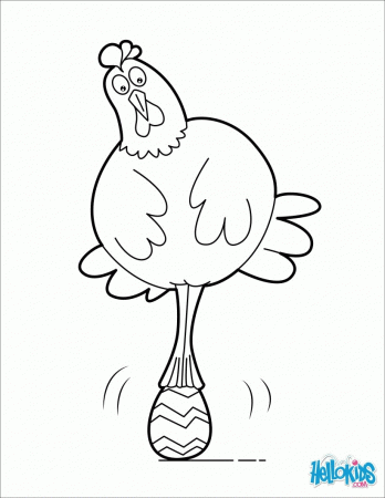 Chicken and small chocolate egg coloring pages - Hellokids.com