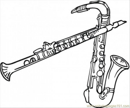 Two Saxophones Coloring Page for Kids - Free Instruments Printable Coloring  Pages Online for Kids - ColoringPages101.com | Coloring Pages for Kids