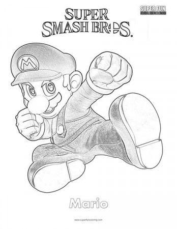 Super Mario- Super Smash Brothers Coloring Page - Super Fun Coloring