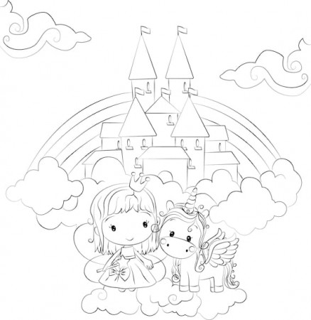 Unicorn Fairy Coloring Page/ Digital Coloring Page/ Instant - Etsy