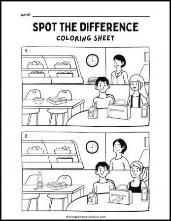 10 Free Spot The Difference Coloring Pages: Easy Print! - The Simple  Homeschooler