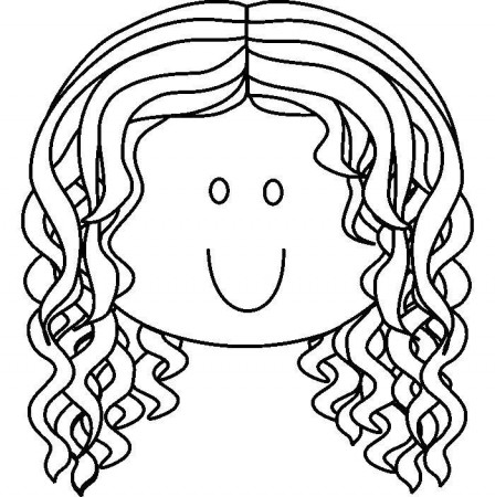 Online coloring pages Coloring page Curly hair face, Download print coloring  page.