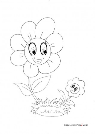 Big and Small Flower Coloring Pages - 2 Free Coloring Sheets (2021) |  Sunflower coloring pages, Coloring pages, Printable flower coloring pages