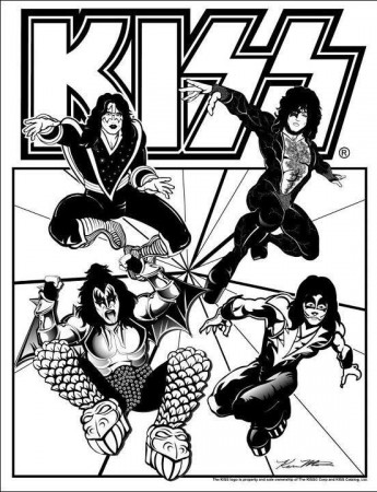 Kiss coloring book page! | Kiss band, Kiss art, Dinosaur coloring pages