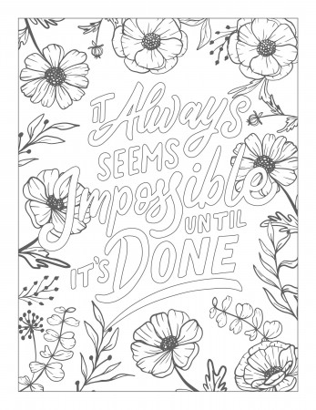 Motivational Coloring Book Printable Coloring Pages Black - Etsy