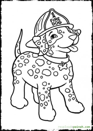 Fire Truck Fireman And Dog Printable Coloring Page Coloring Fire ...