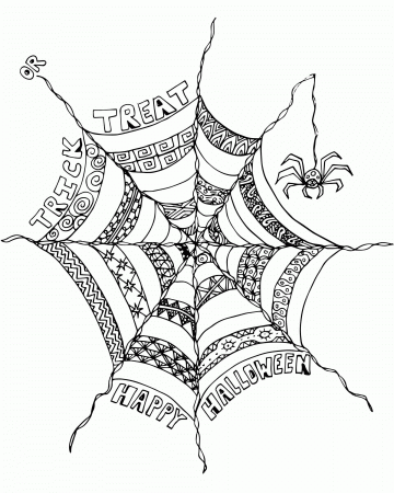 FREE Halloween Adult Coloring Page - Spider Web
