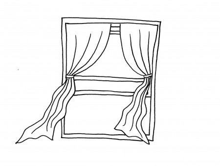 Window Coloring Sheet - Coloring Pages for Kids and for Adults