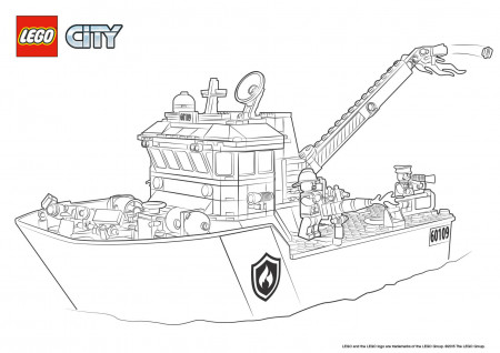 Fire Boat - activities:Colouring Page - Activities - City LEGO.com