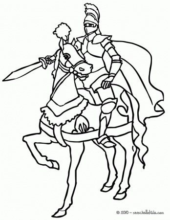 KNIGHT coloring pages - Knight and castle
