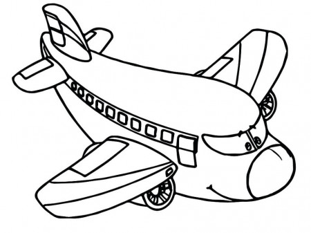 Cartoon Aeroplane Coloring Page - Free Printable Coloring Pages for Kids