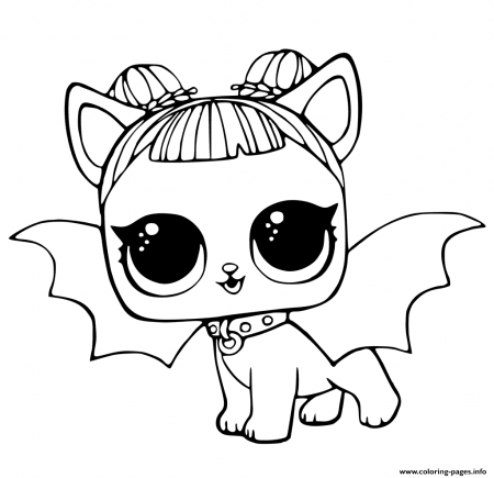 LOL Pets Coloring Pages Cute Midnight Pup With Devil Wings Coloring Pages  Printable