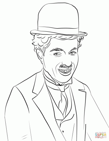 Charlie Chaplin Portrait coloring page ...supercoloring.com