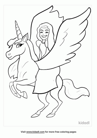 Girl Riding Unicorn Coloring Pages | Free Unicorns Coloring Pages | Kidadl