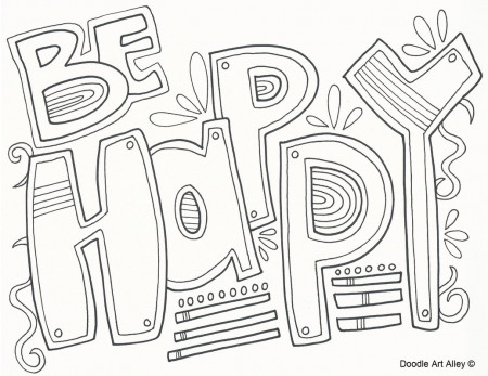 Happiness Coloring Pages - Religious Doodles