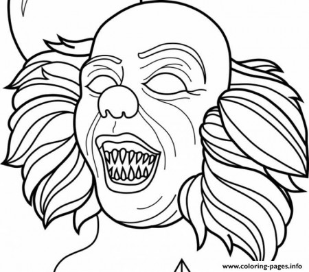 Scary Clown Pennywise Horror Coloring Pages Printable