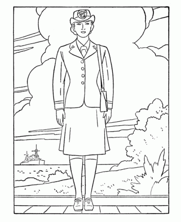 USA-Printables: Armed Forces Day Coloring Pages - Navy WAVE - 1 - American Armed  Forces Coloring pages and sheets