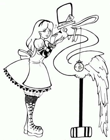Related Alice In Wonderland Coloring Pages item-6126, Alice In ...