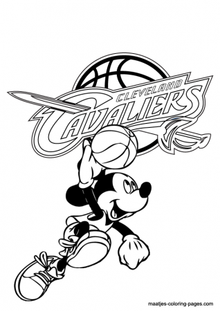 Cleveland Cavaliers and Mickey Mouse coloring pages