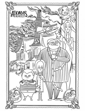 The Addams Family to Color Coloring Page - Free Printable Coloring Pages  for Kids