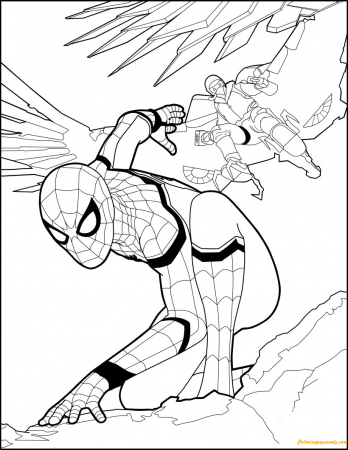 Superhero Spiderman HomeComing Coloring Page - Free Coloring Pages Online |  Superhero coloring, Superhero coloring pages, Avengers coloring pages