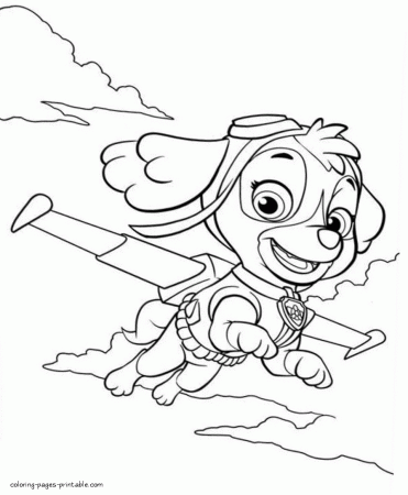 Paw Patrol coloring pages free. Skye (Sky) || COLORING-PAGES ...