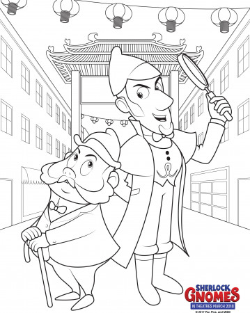 Sherlock Gnomes Coloring Pages + Books | Cartoon coloring pages ...