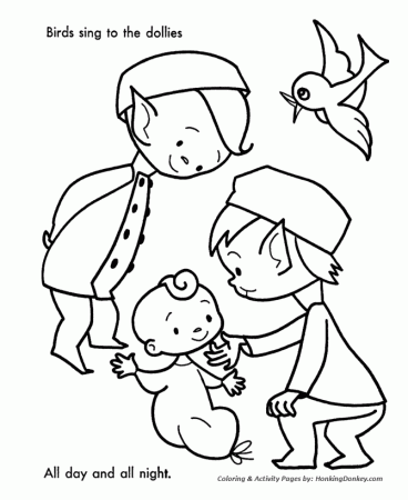 Santa's Helpers Coloring Pages - Birds sang to the Baby Dolls ...