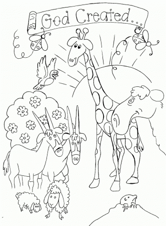God Made Me Coloring Pages God Made Animals Coloring Page In ...