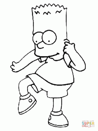 Bart Is On Phone coloring page | Free Printable Coloring Pages