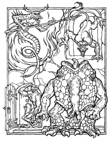 Greg Irons - The Official Advanced Dungeons and Dragons Coloring Album -  Four Encounter… | Dragon coloring page, Dungeons and dragons, Advanced  dungeons and dragons