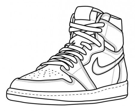 Sneaker Jordan 1 Coloring Page - Free Printable Coloring Pages for Kids