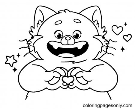 Happy Panda Mei Lee Coloring Pages - Turning Red Coloring Pages - Coloring  Pages For Kids And Adults