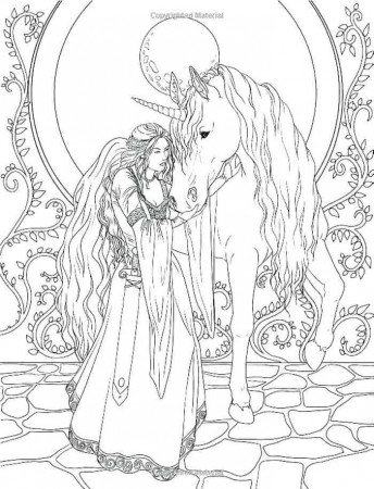Fairy And Unicorn Coloring Pages For Adults | Unicorn coloring pages,  Forest coloring book, Fairy coloring pages
