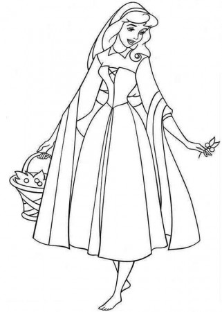 Princess Aurora is Going to Picnic with Prince Phillip Coloring ...