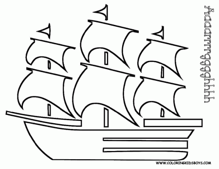 Cartoon Pirate Ship Coloring Page - Coloring Pages For All Ages