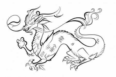 Chinese Dragon Coloring Page - Coloring Pages for Kids and for Adults