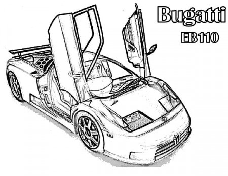 EB110 Bugatti Car Coloring Pages : Best Place to Color
