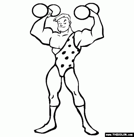 Strong Man Coloring Page | Free Strong Man Online Coloring | Cartoon coloring  pages, Carnival art, Online coloring