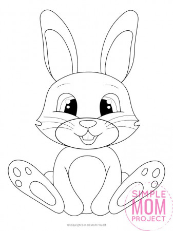 Free to Print Bunny Coloring Page - Simple Mom Project