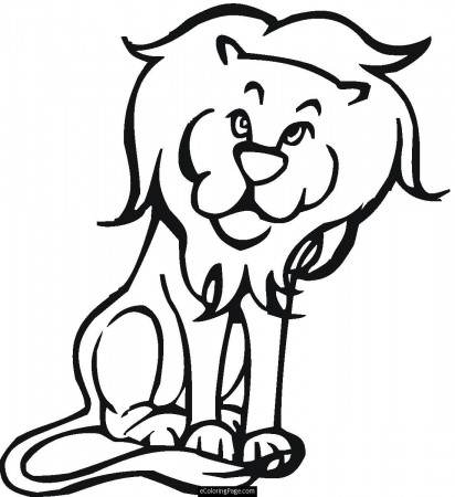Simple Lion Animal Coloring Page Templates For Toddler