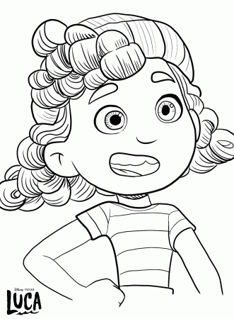 Girl Giulia Coloring Pages from Disney Luca - Get Coloring Pages